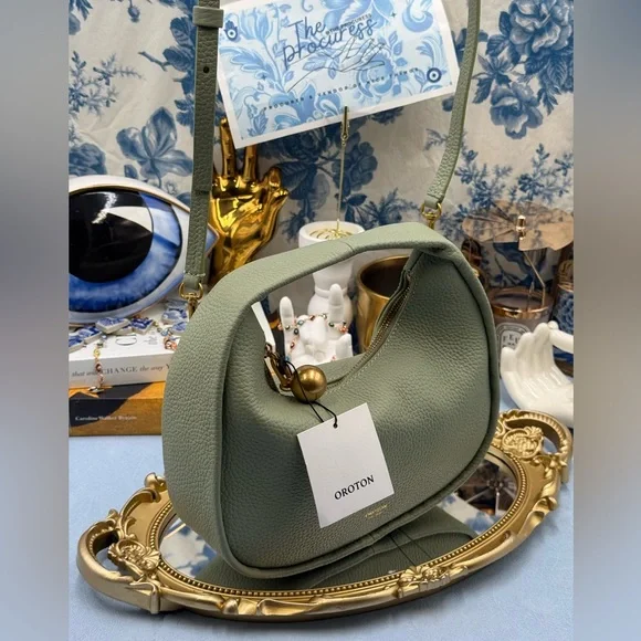 🆕 OROTON 🧿 NWT Clara Mini Convertible Crossbody Bag, Cactus Leather - Picture 6 of 15